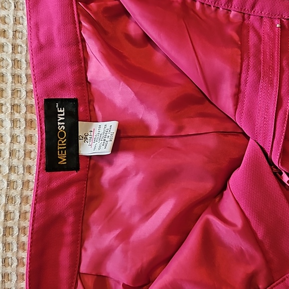 Metro Style Wide Leg Flowy Lined Pants Hot Pink Sz.12 - Picture 7 of 11